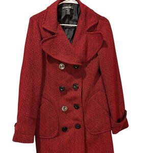 VERTIGO PARIS Red Wool Blend Trench Coat - Size Medium